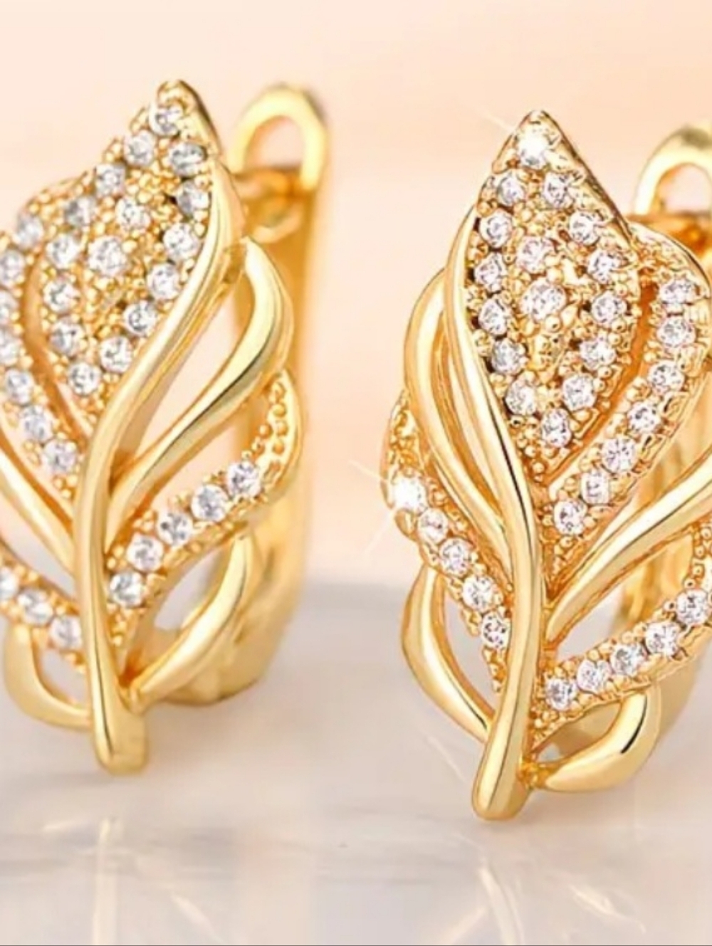 Gold Tone And Synthetic Cubic Zirconia Stones